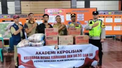 Peduli Bencana Alam Banjarnegara, Taruna AKPOL Berikan Bantuan Ratusan Paket Sembako di Posko Pengungsian Desa Pandanarum